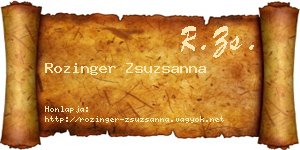 Rozinger Zsuzsanna névjegykártya